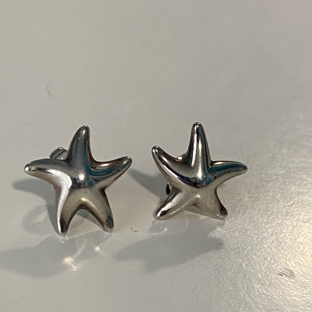 Tiffany and Co Elsa Peretti sterling silver starfish earrings